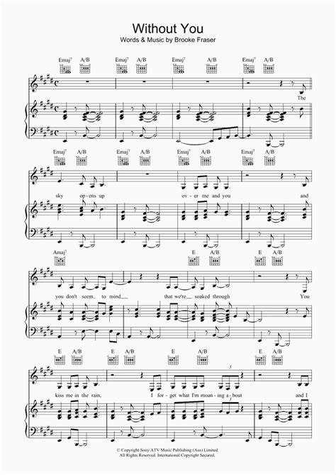 Without You Piano Sheet Music | OnlinePianist