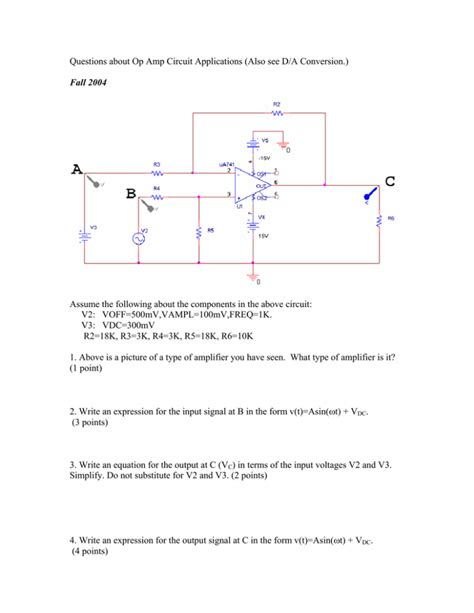 Questions about Op Amp Circuit Applications (Also see D/A