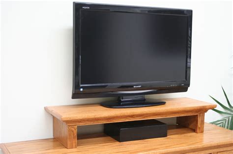 TV Riser Stand Oak Wood with Traditional Crown Molding Free Shipping ...