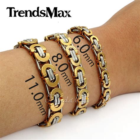 Aliexpress.com : Buy Mens Boys Chain Bracelet Flat Byzantine Chain Stainless Steel Bracelet ...