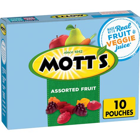 Mott's Fruit Flavored Snacks, Assorted Fruit, Pouches, Oz, 10 Ct (Pack Of 8 ...