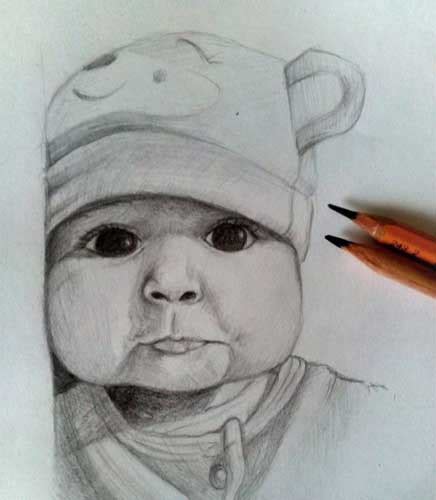 How to draw a Baby: Cute, Easy, Face, with Pencil, Realistic