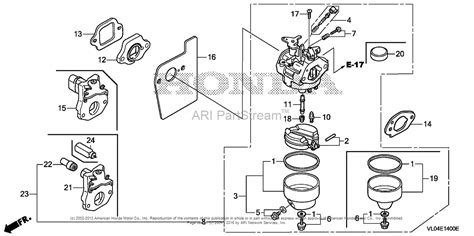 Honda HRR216K9 VKAA LAWN MOWER, USA, VIN# MZCG-8670001 Parts Diagram for CARBURETOR