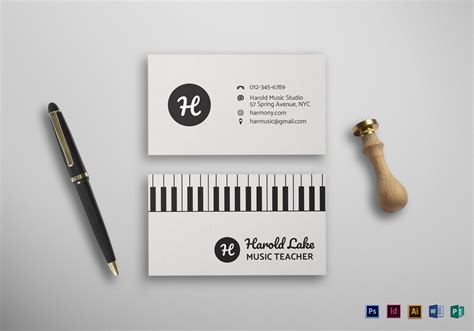 Music Business Card Design Template in PSD, Word, Publisher, Illustrator, InDesign