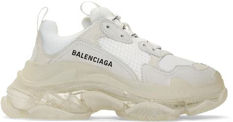 Balenciaga White Triple S Clear Sole Sneakers in White - Save 25% - Lyst