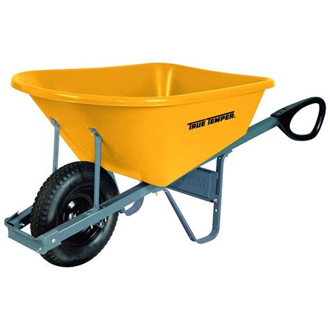 True Temper 6 cu. ft. Poly Wheelbarrow with Total Control Handles-RP6TC14 - The Home Depot