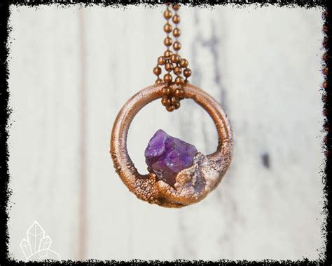 AMETHYST CRYSTAL PENDANT | Copper Jewelry | Crystalife