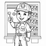 Premium Vector  Electrician coloring Page For Kids sketch template