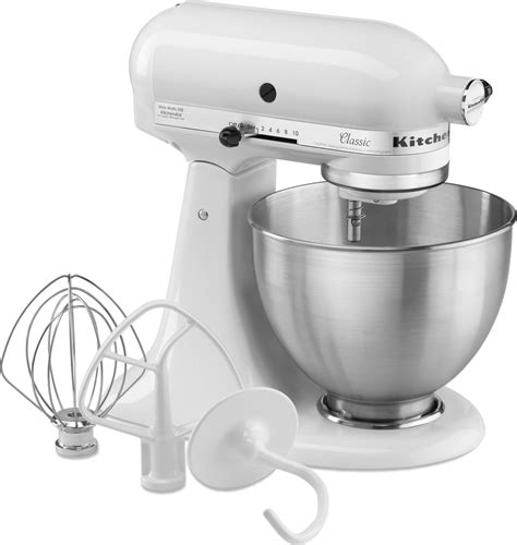 KitchenAid White Classic Series 4.5-Quart Stand Mixer - K45SSWH | Leon's