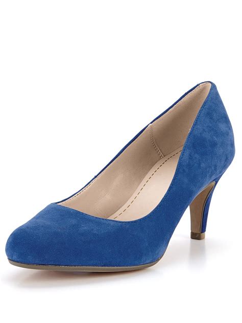 Clarks Arista Abe Suede Court Shoes in Blue (blue_suede) | Lyst