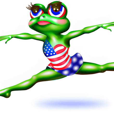 Cute Happy Frog Gymnastics Leotard Graphic · Creative Fabrica