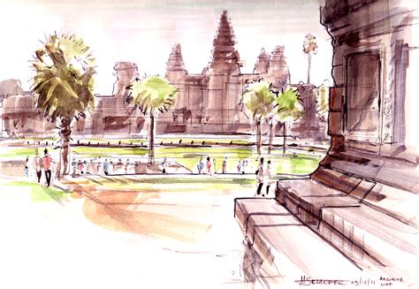 Angkor Wat Sketch at PaintingValley.com | Explore collection of Angkor Wat Sketch