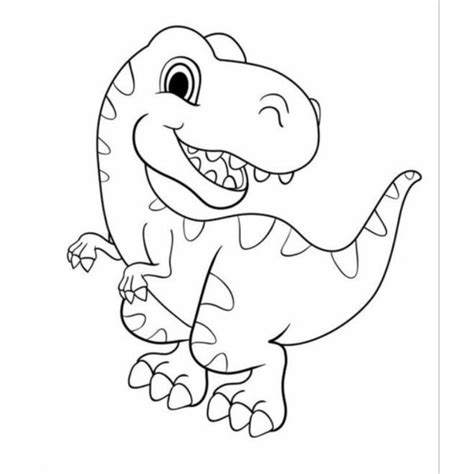 Sketsa Gambar Hewan Dinosaurus Mewarnai Bunga - IMAGESEE