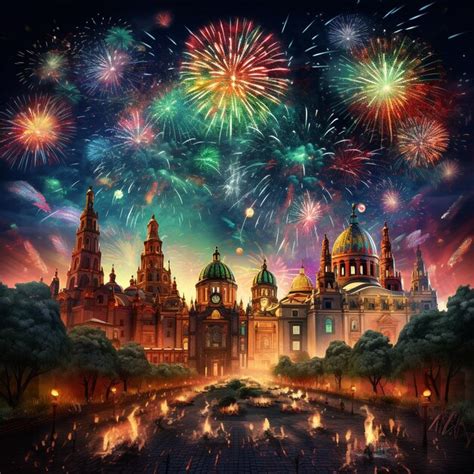 Premium AI Image | Mexican Independence day fireworks celebration Image ...