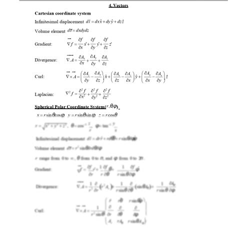 SOLUTION: Vector formula sheet - Studypool