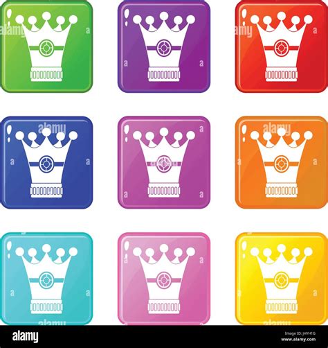 Medieval crown icons 9 set Stock Vector Image & Art - Alamy