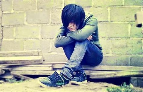 Sad emo boy alone crying adorable cute