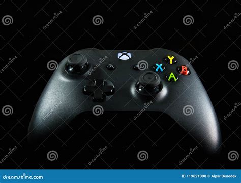 Xbox One Controller Isolated on Black Background. Editorial Stock Photo ...