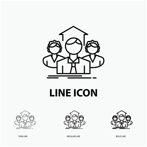 Team. Business. teamwork. group. meeting Icon in Thin. Regular and Bold Line Style. Vector ...