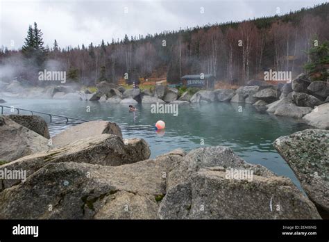 Natural Hot Springs Rock Lake at Chena Hot Springs is heated by ...