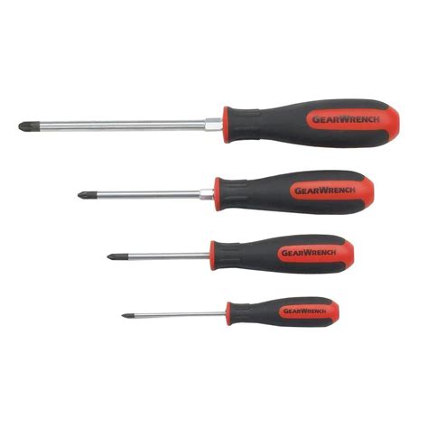 GEARWRENCH Pozi Drive Dual Material Screwdriver Set (4-Piece)-80061 - The Home Depot