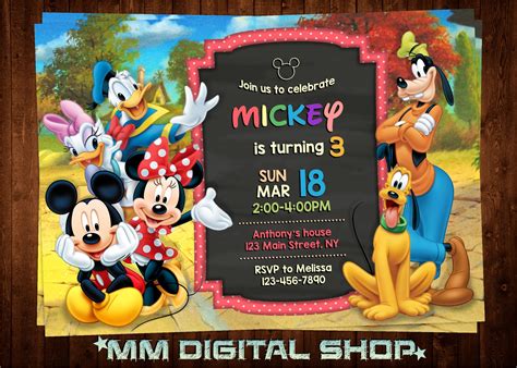 Disney Birthday Invitation, Disney Friend Birthday, Mickey Mouse ...