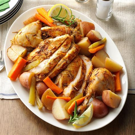 Slow-Roasted Chicken with Vegetables Recipe | Taste of Home