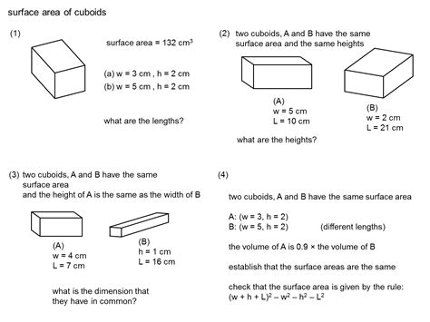 MEDIAN Don Steward mathematics teaching: cuboid surface area