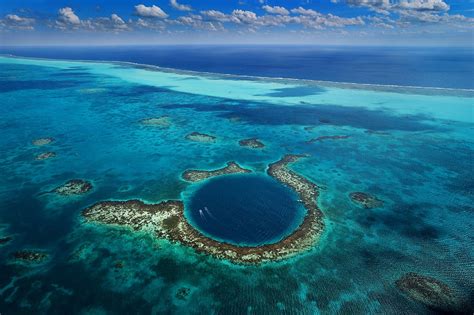 Aerial view of ocean, nature, landscape, sea, Great Blue Hole HD ...