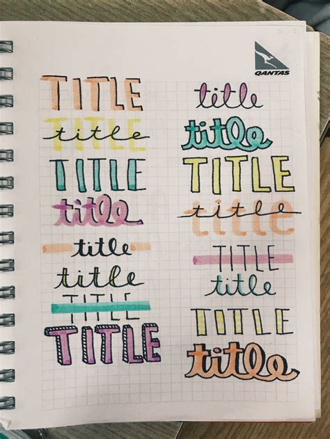 Some title lettering ideas for your bullet journal...styles for your November co en 2020 ...