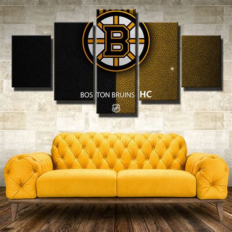 Boston Bruins Black And Yellow Emblem - Pencil Canvas