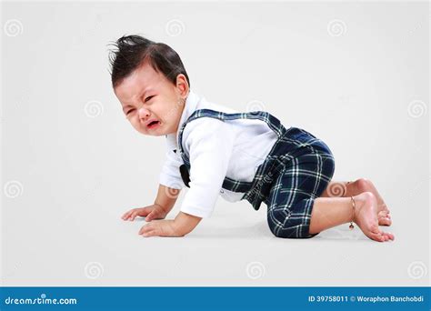 Baby Boy Lay Down To Crying Stock Image - Image of asian, beautiful ...