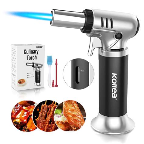 Buy Butane Torch with Fuel Gauge & Continuous Flame Lock, Kollea Kitchen Blow Torch for Creme ...