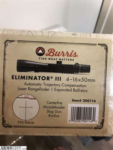 ARMSLIST - For Sale/Trade: Burris Eliminator 3