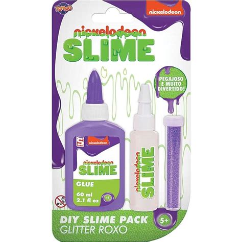 Kit para Fazer Slime Nickelodeon - Slime Pack - Glitter Roxo - Toyng - superlegalbrinquedos