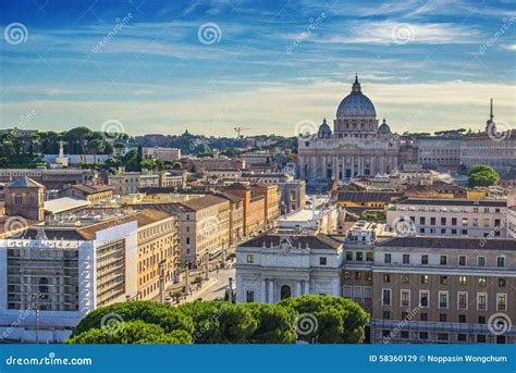 Rome City Skyline - Rome - Italy Stock Image - Image of view, cityscape ...