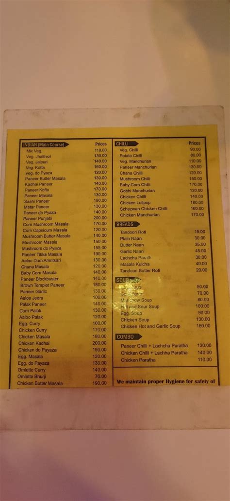 Menu at Trio Restaurant, Ranchi