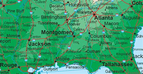 Deep South Map Region Area | Maps of the United States