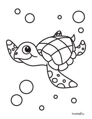 Turtle Coloring Pages - 30 Printable Sheets - Easy Peasy and Fun