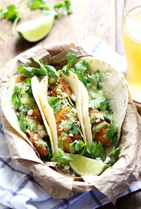 Crispy Fish Tacos with Jalapeño Sauce Recipe - Pinch of Yum