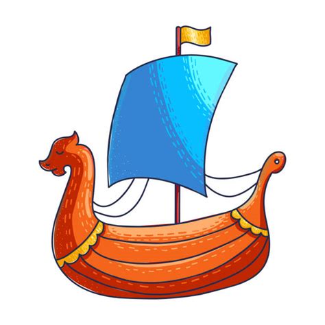 Drawing Of A Viking Ship Dragon Head Illustrations, Royalty-Free Vector ...