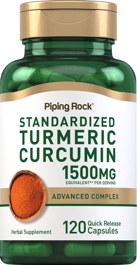 Turmeric Curcumin Standardized Advanced Complex, 1500 mg (per serving), 120 Quick Release ...