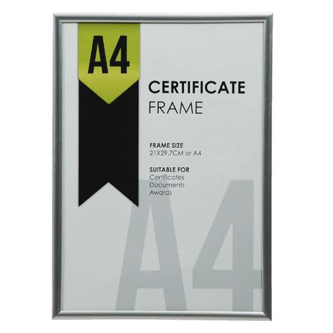 A4 Certificate Frame Silver 9315690207600 | eBay