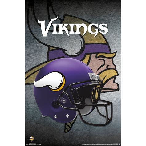 Minnesota Vikings Helmet 22'' x 34'' Logo Poster - Walmart.com