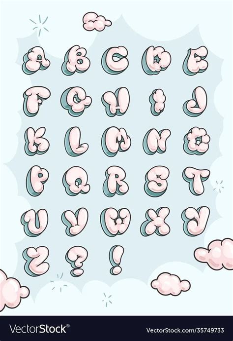 Cute bubble letter ( •ڡ• ) | Lettering alphabet fonts, Graffiti lettering fonts, Lettering