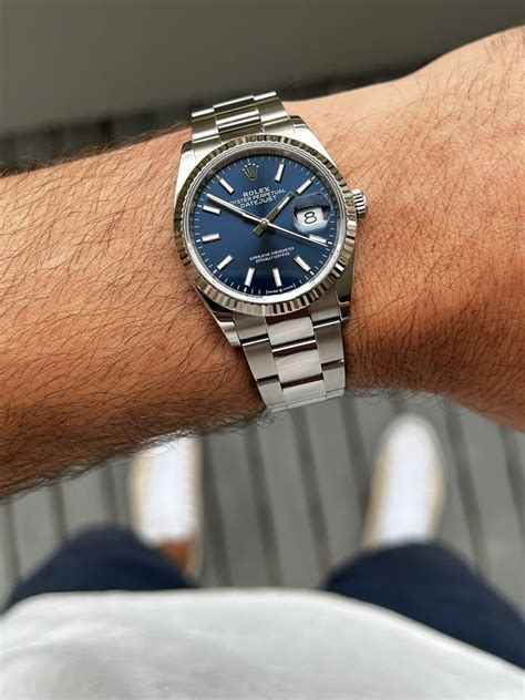 Rolex Datejust 36mm Blue Dial Fluted Bezel 126234 - 2021 – Watch Vault ...