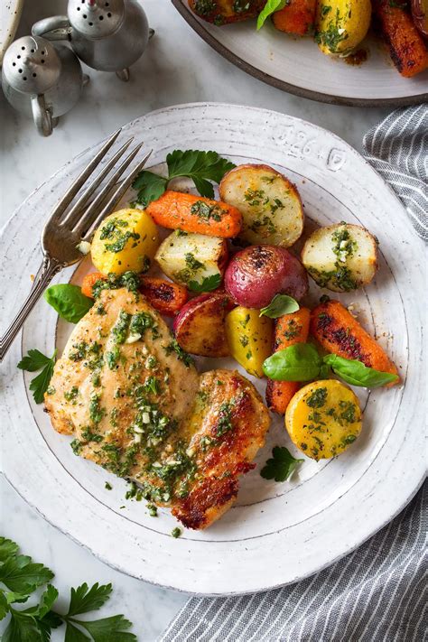 Roasted Chicken and Veggies with Garlic Herb Vinaigrette - Cooking Classy