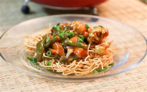 American Chop Suey Recipe - Crispy Noodles Topped With Sweet and Sour ...