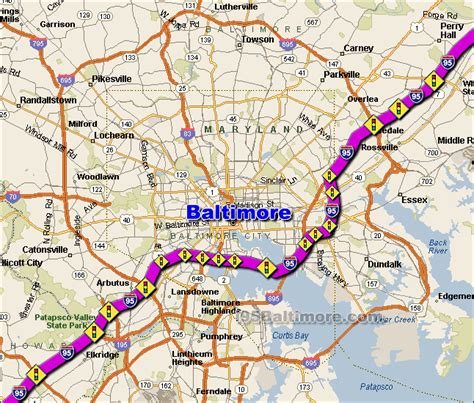 Baltimore Map - TravelsFinders.Com