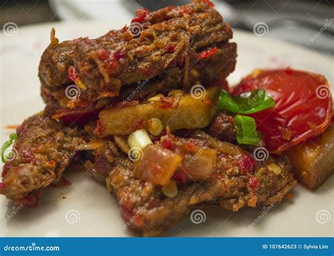 Sumatran Spicy Beef Dendeng Stock Image - Image of delicious, cook ...